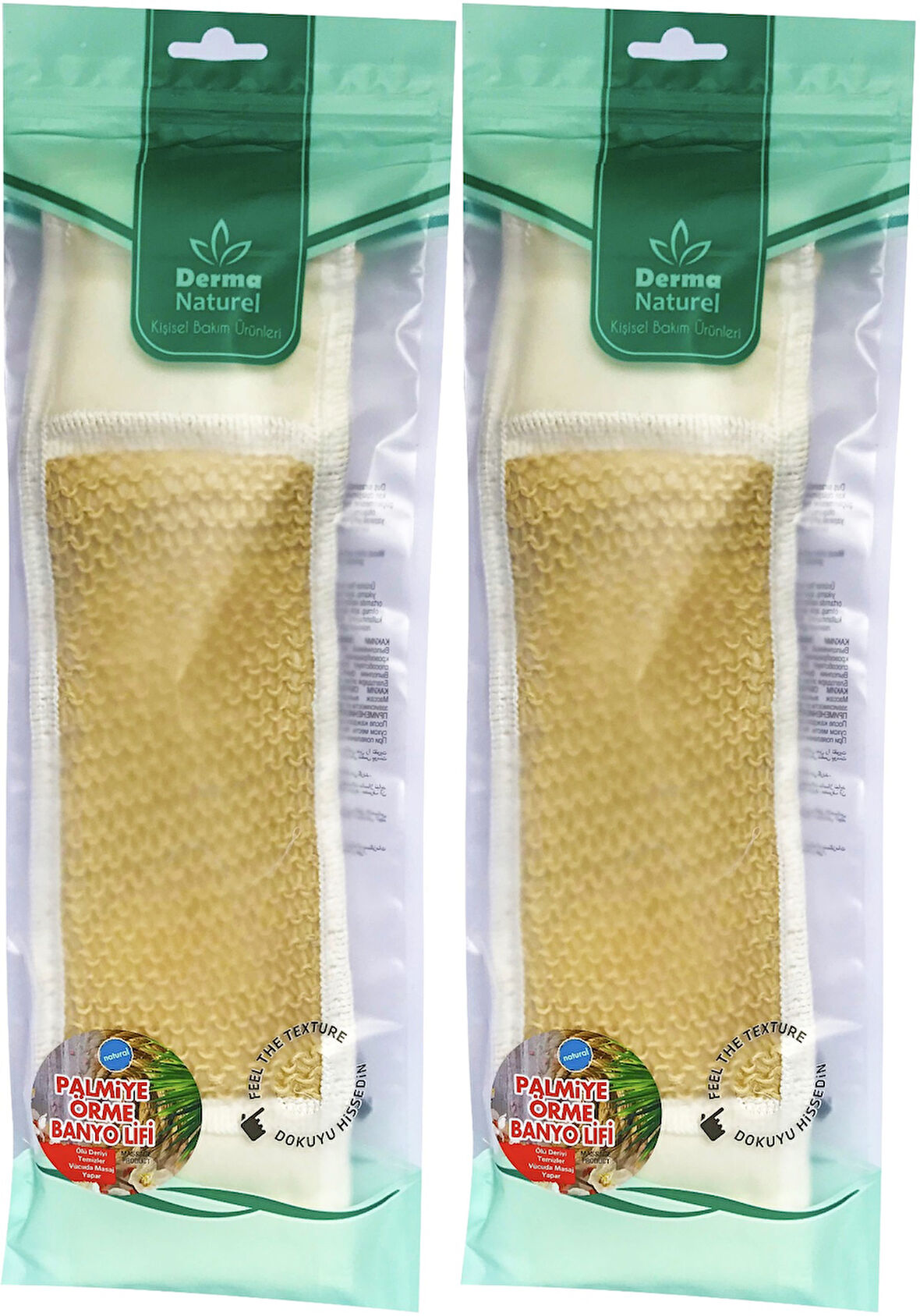 Derma Naturel Palmiye Örme İpli Banyo Kemeri (8*24CM) (2 Li Set)