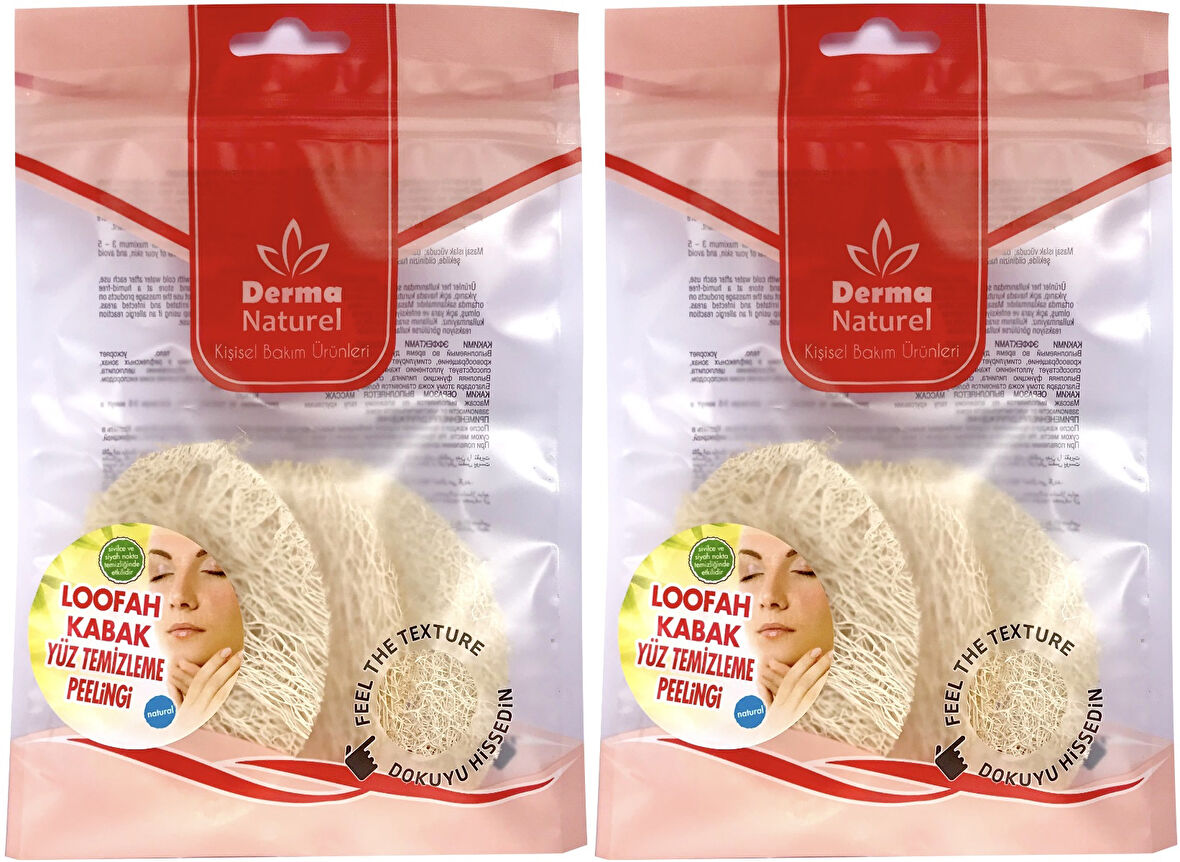 Derma Naturel Loofah Yüz Temizleme (Sivilce ve Siyah Noklar için) Peeling MS-06 (2 Li Set)
