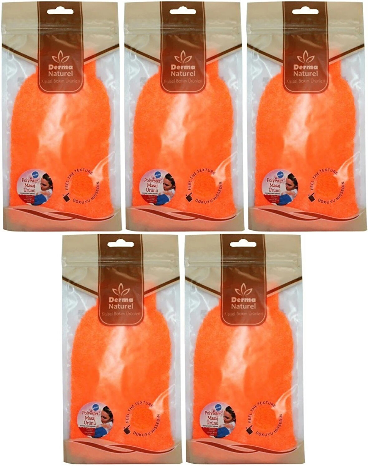 Derma Naturel Banyo Eldiveni Renkli MS-05 (5 Li Set)