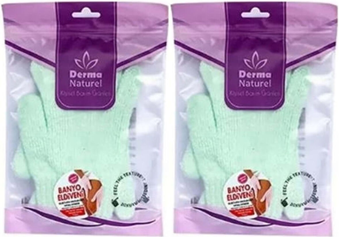 Derma Naturel Parmaklı Banyo Eldiveni MS-23 (2 Li Set)