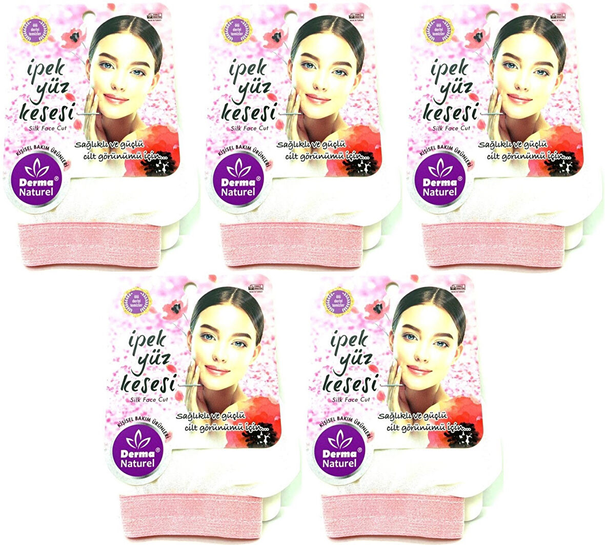 Derma Naturel İpek Yüz Kesesi MS-31 (5 Li Set)