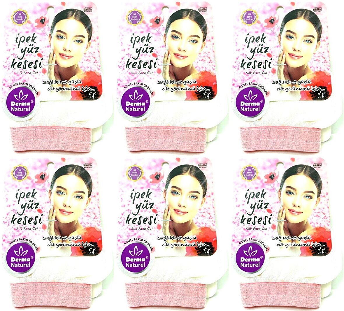 Derma Naturel İpek Yüz Kesesi MS-31 (6 Lı Set)