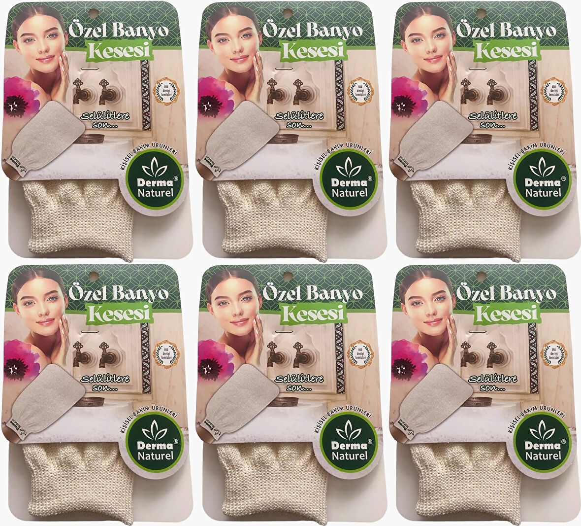 Derma Naturel Özel Banyo Kesesi MS-07 (6 Lı Set)