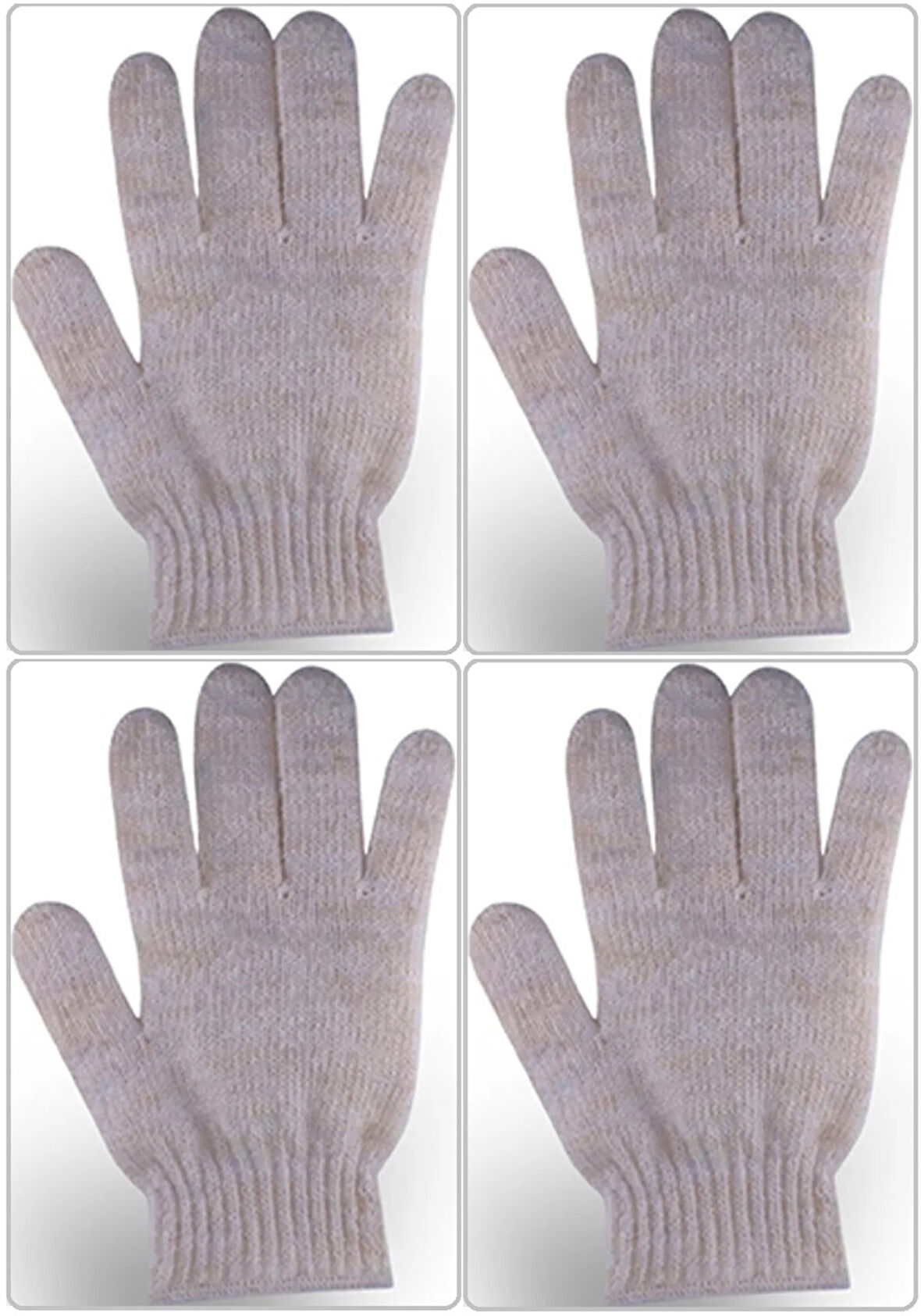 Derma Naturel Therapy Saf Yün Parmaklı Banyo Eldiveni T-478 (4 Lü Set)