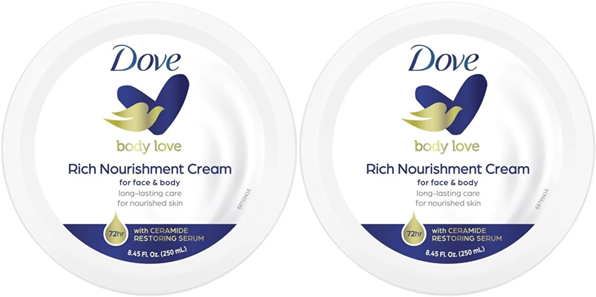 Dove Besleyici El ve Vücut Bakım Kremi 250ML Rich Nourishment Cream (Mavi) (2 Li Set)