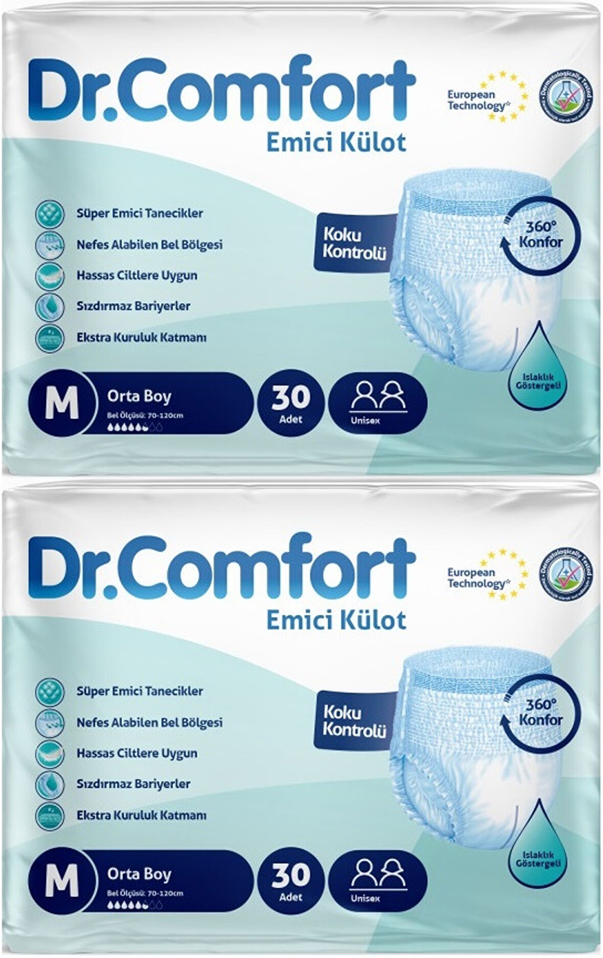 Dr.Comfort Hasta Bezi Yetişkin Emici Külot M-Orta 60 Adet (2Pk*30)