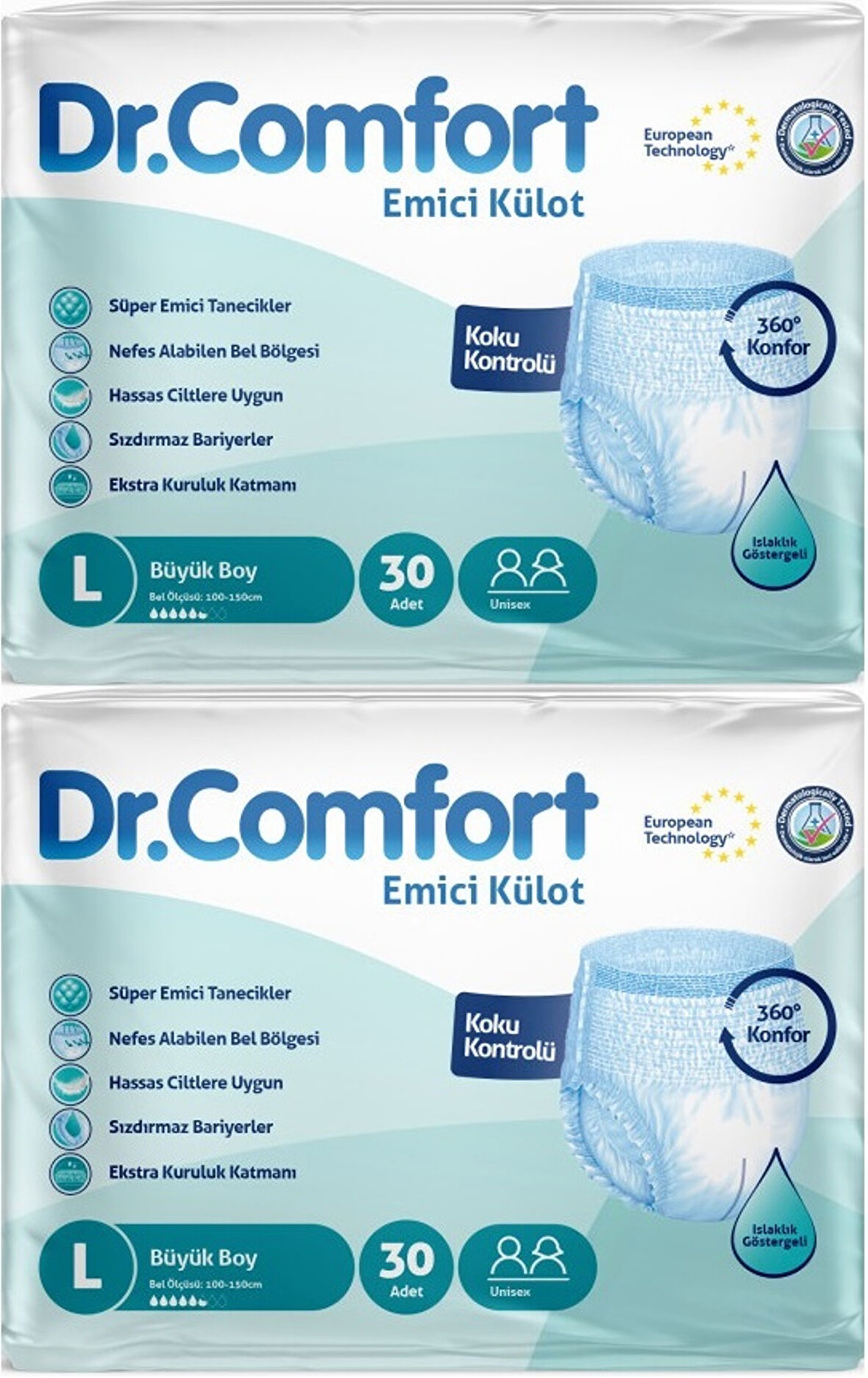 Dr.Comfort Hasta Bezi Yetişkin Emici Külot L-Büyük 60 Adet (2Pk*30)