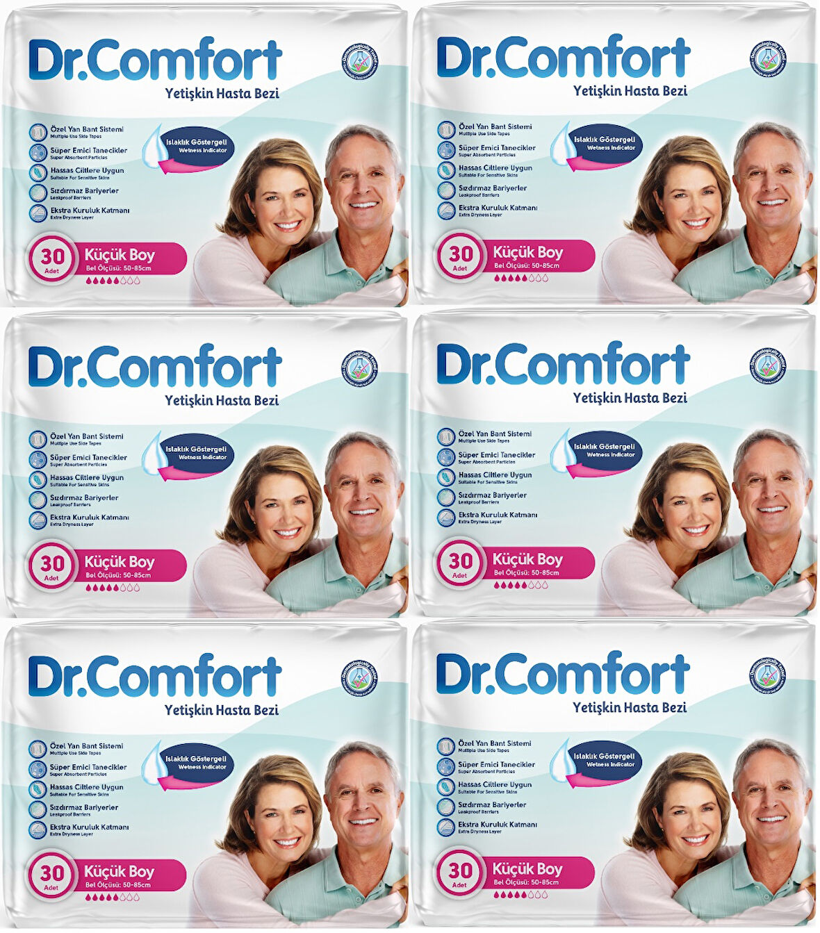 Dr.Comfort Yetişkin Hasta Bezi Bel Bantlı Tekstil Yüzeyli S - Küçük - Small 180 Adet (6PK*30)