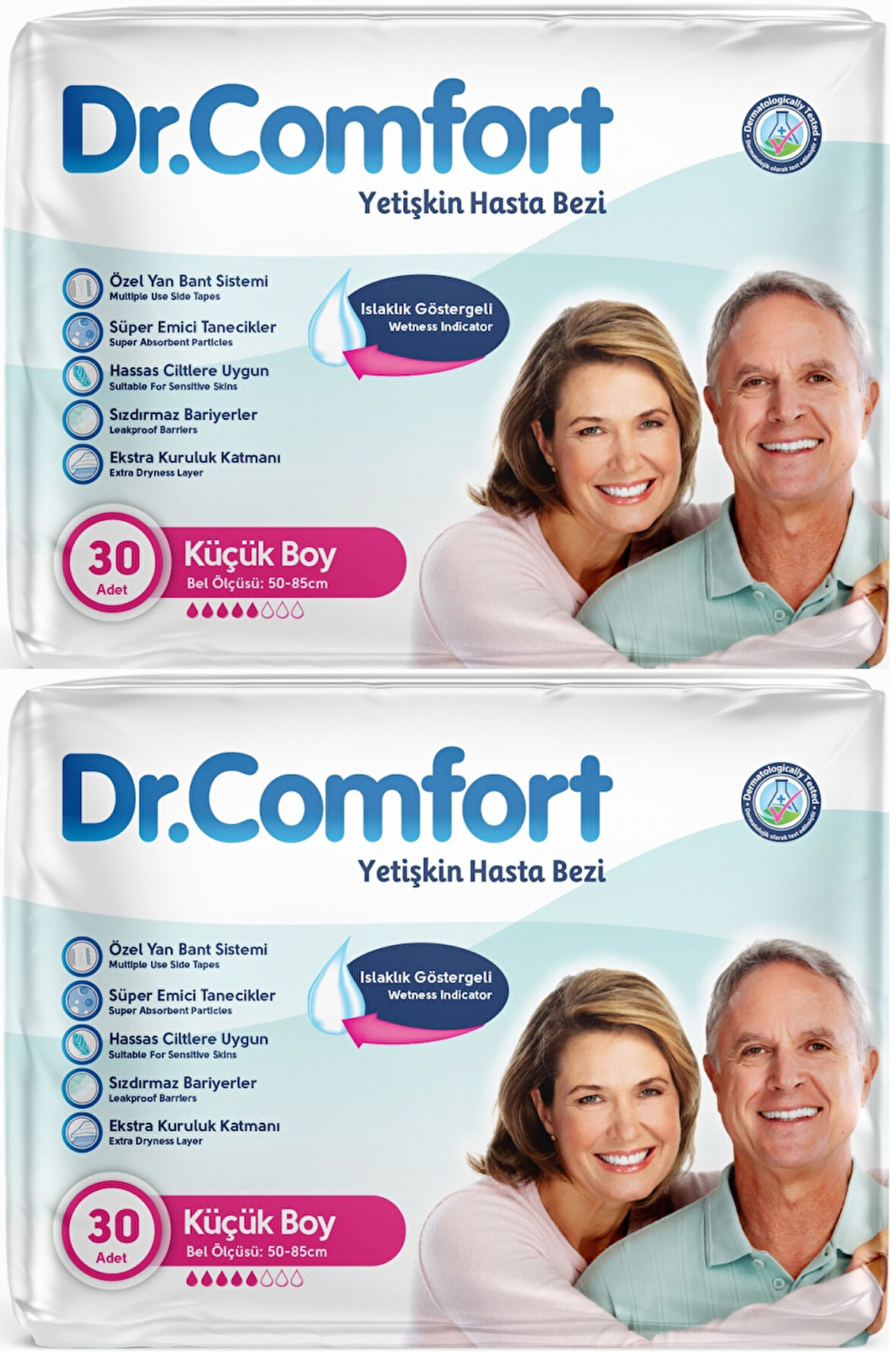 Dr.Comfort Yetişkin Hasta Bezi Bel Bantlı Tekstil Yüzeyli  M - Orta - Medium 60 Adet (2PK*30)