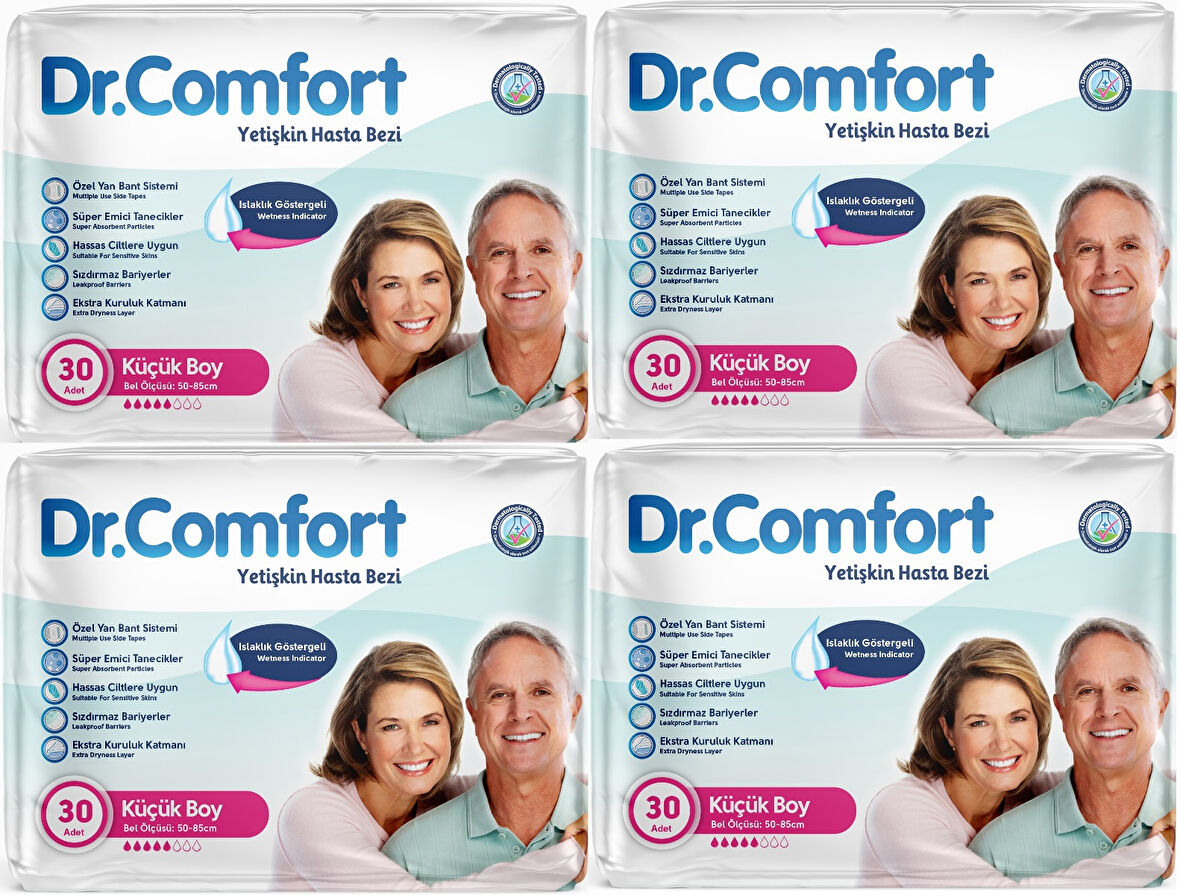 Dr.Comfort Yetişkin Hasta Bezi Bel Bantlı Tekstil Yüzeyli  M - Orta - Medium 120 Adet (4PK*30)