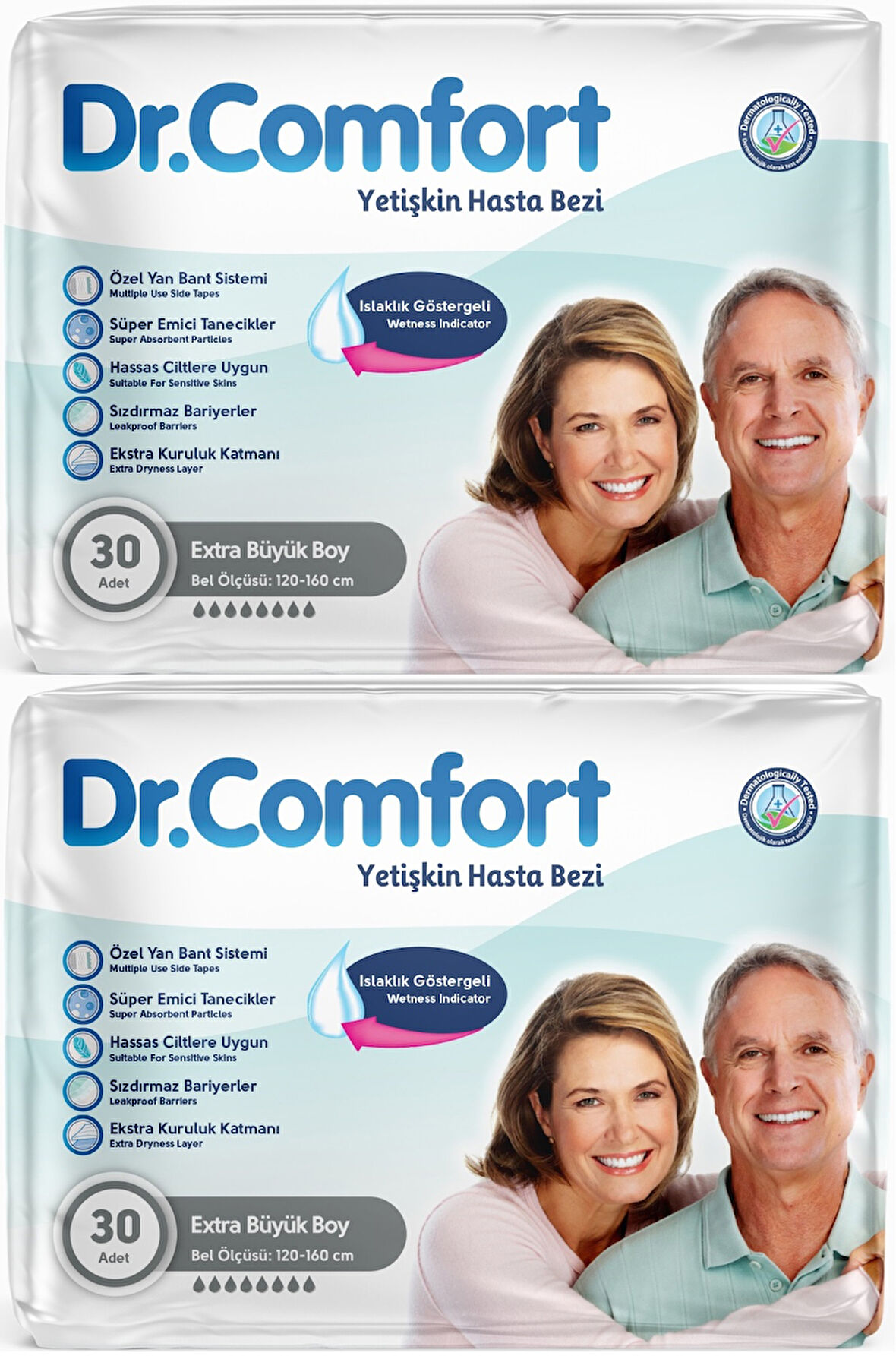 Dr.Comfort Yetişkin Hasta Bezi Bel Bantlı Tekstil Yüzeyli  XL - Ekstra Büyük 60 Adet (2PK*30)