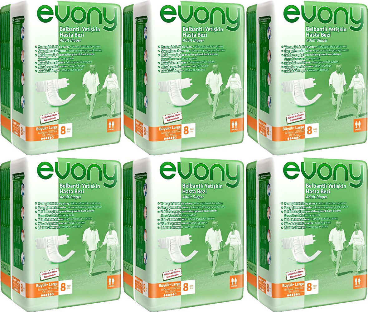 Evony Hasta Bezi Bel Bantlı Ekonomik Pk Büyük - L 48 Adet