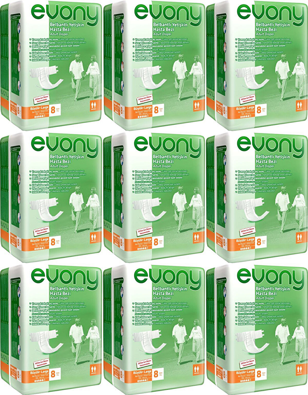 Evony Hasta Bezi Bel Bantlı Ekonomik Pk Büyük - L 72 Adet