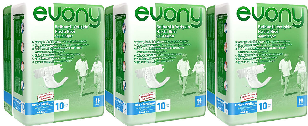 Evony Hasta Bezi Bel Bantlı Ekonomik Pk M - Orta - Medium 30 Adet