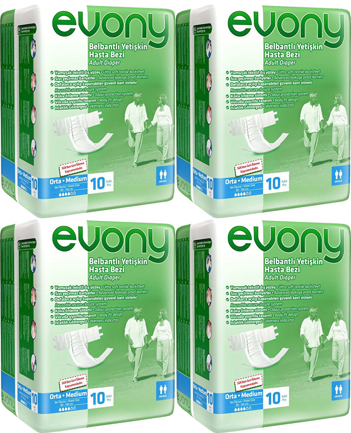 Evony Hasta Bezi Bel Bantlı Ekonomik Pk M - Orta - Medium 40 Adet