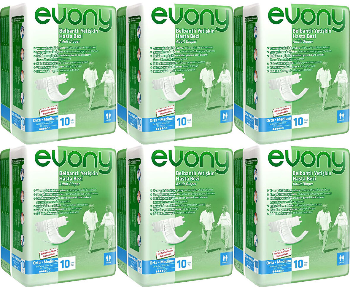 Evony Hasta Bezi Bel Bantlı Ekonomik Pk M - Orta - Medium 60 Adet