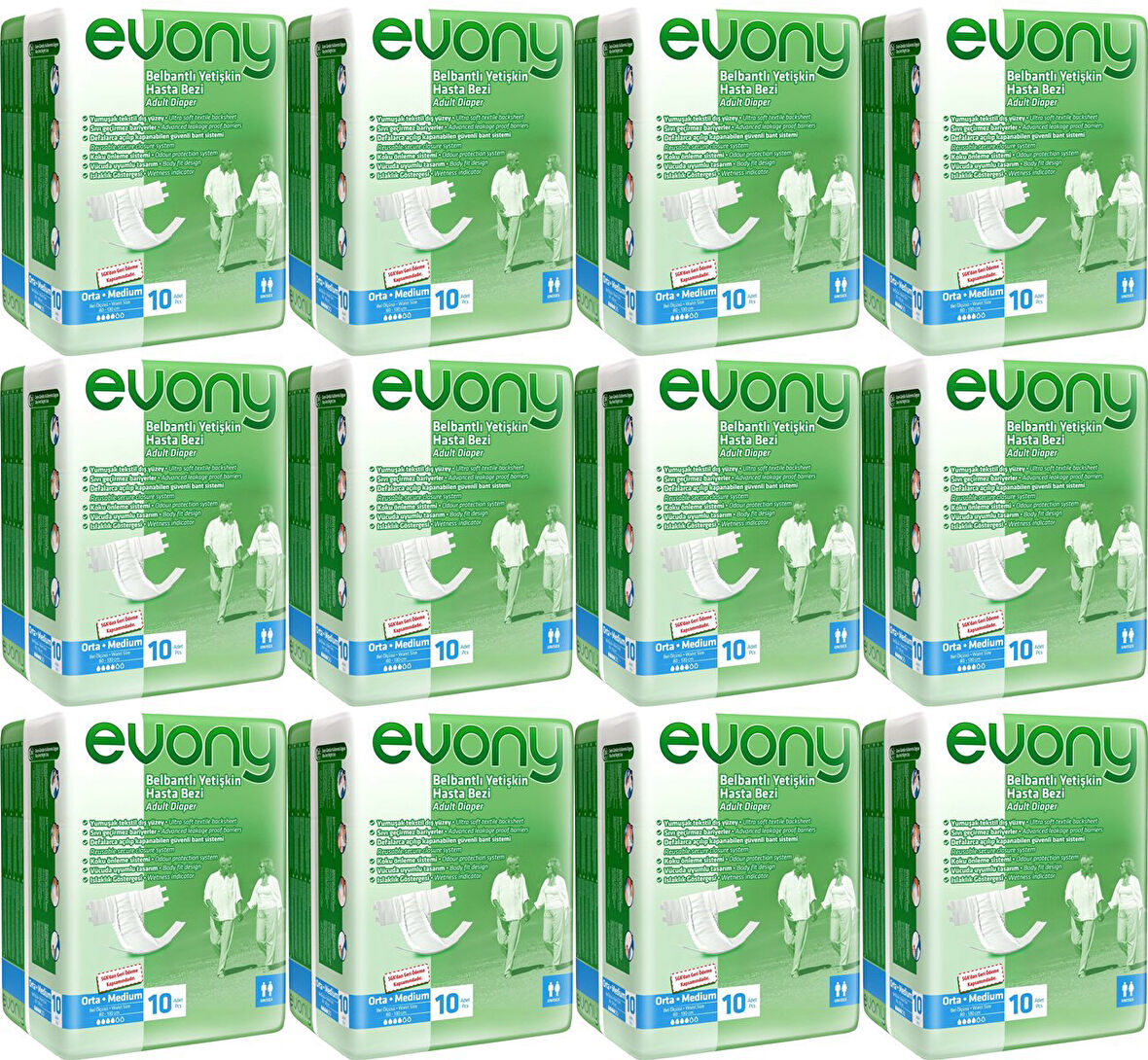 Evony Hasta Bezi Bel Bantlı Ekonomik Pk M - Orta - Medium 120 Adet