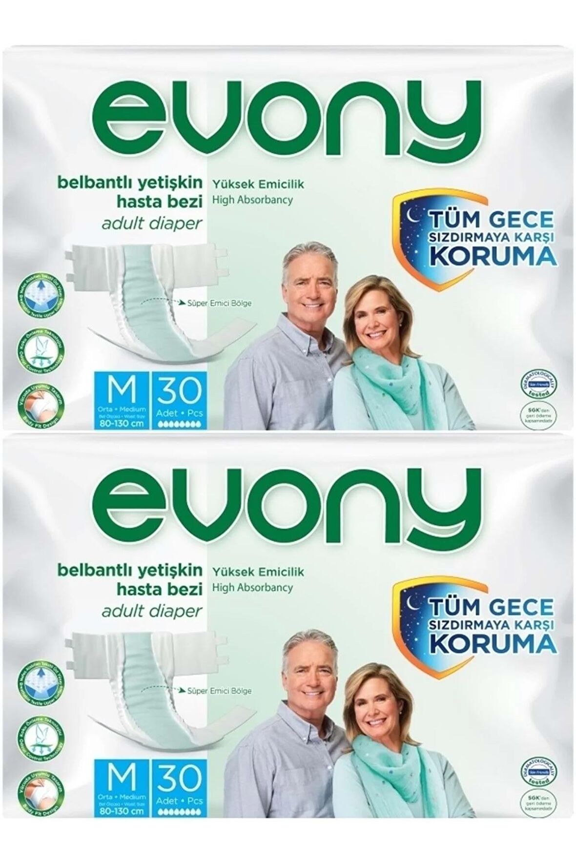 Hasta Bezi Yetişkin Bel Bantlı Tekstil Yüzey M-orta Boy 60 Adet (2pk*30)