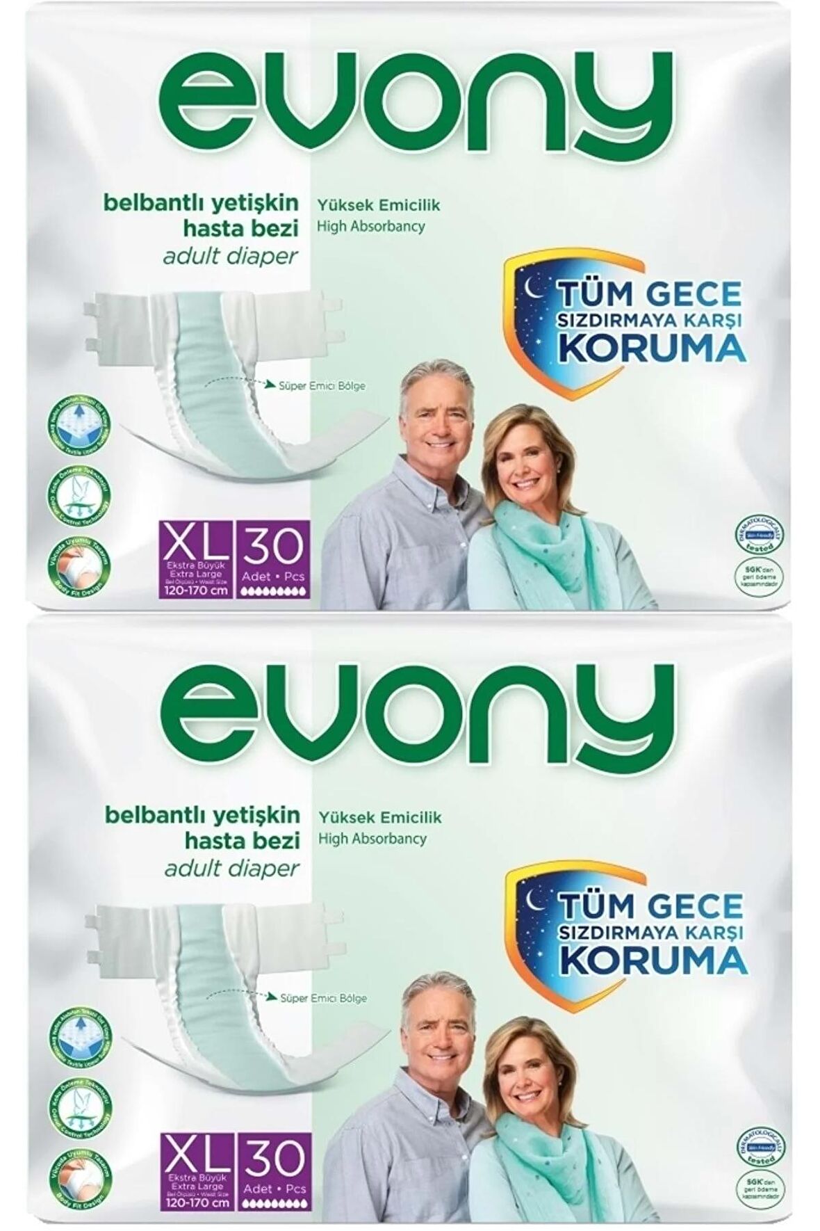 Hasta Bezi Yetişkin Bel Bantlı Tekstil Yüzey Extra Large- Ekstra Büyük Boy 60 Adet (2pk*30)