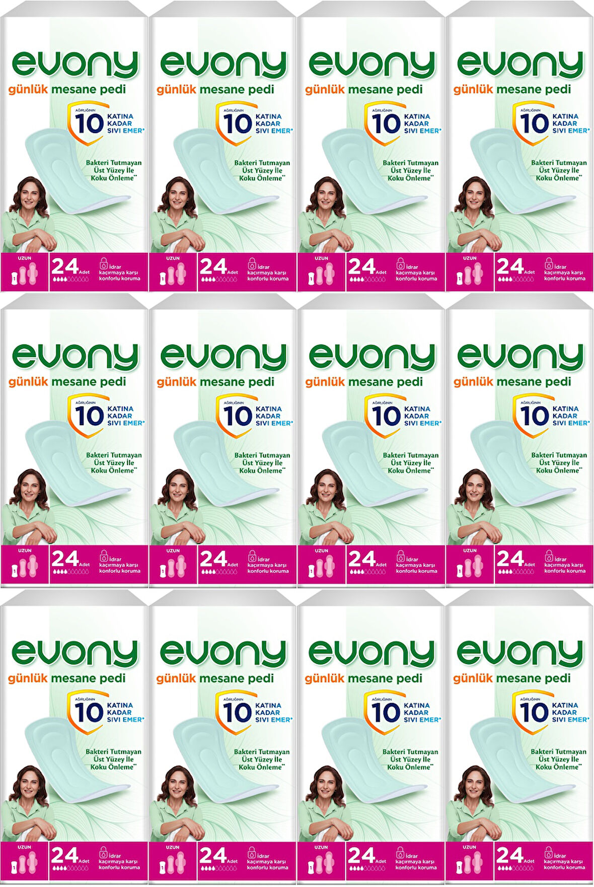 Evony Günlük Mesane Pedi Uzun 288 Adet (12PK*24)