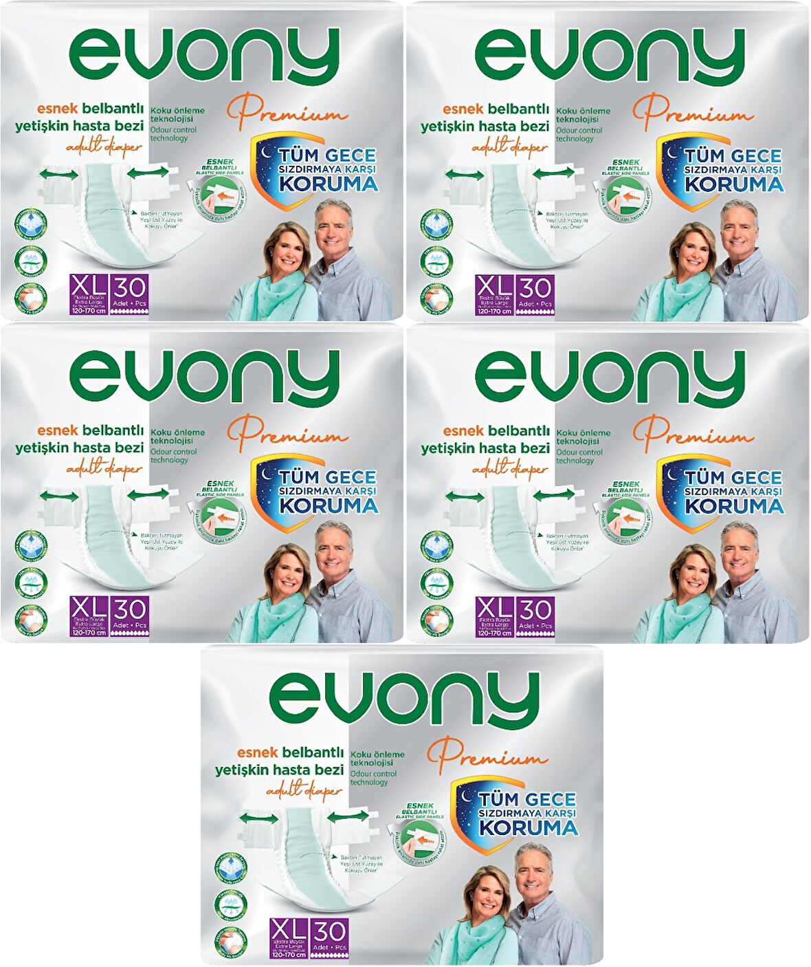 Evony Premium Hasta Bezi Yetişkin Bel Bantlı Tekstil Yüzey Ekstra Büyük (XL) 150 Adet