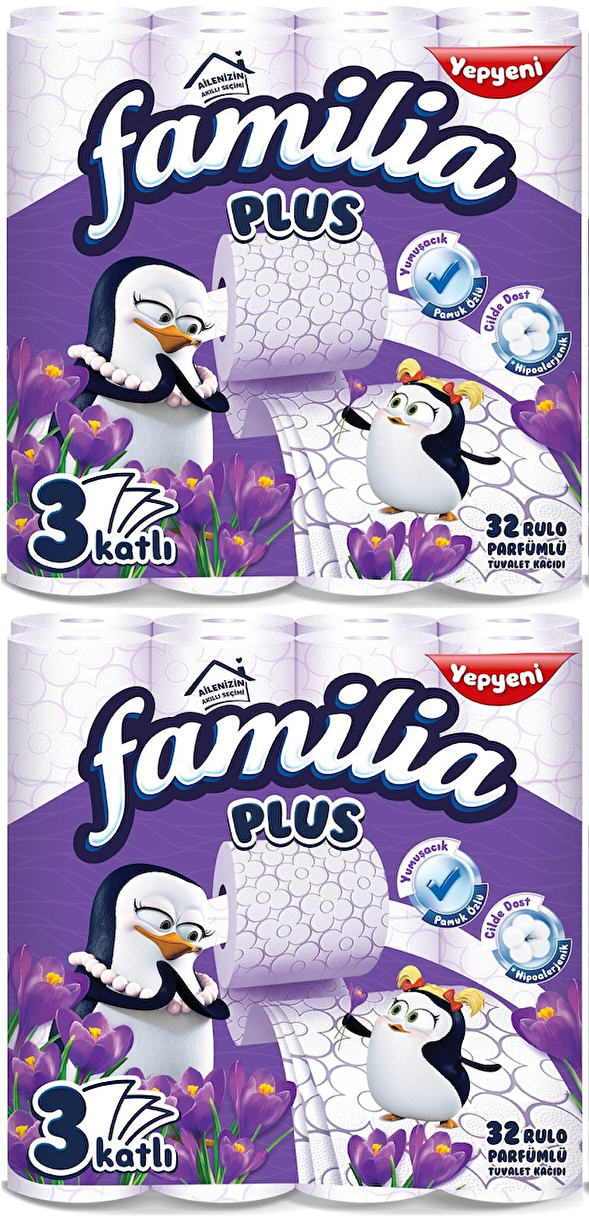 Familia Plus Tuvalet Kağıdı 3 Katlı 64 Lü Paket Sihirli Çiçekler (2pk*32)