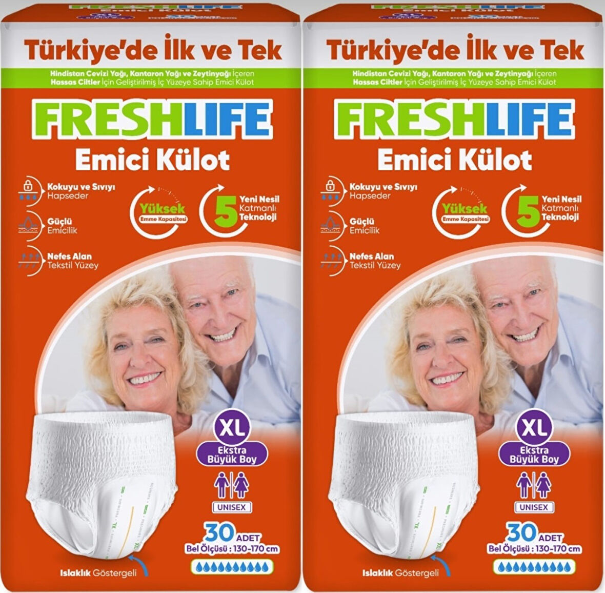 FreshLife Emici Külot Hasta Bezi XL Ekstra Büyük 60 Adet (2PK*30)