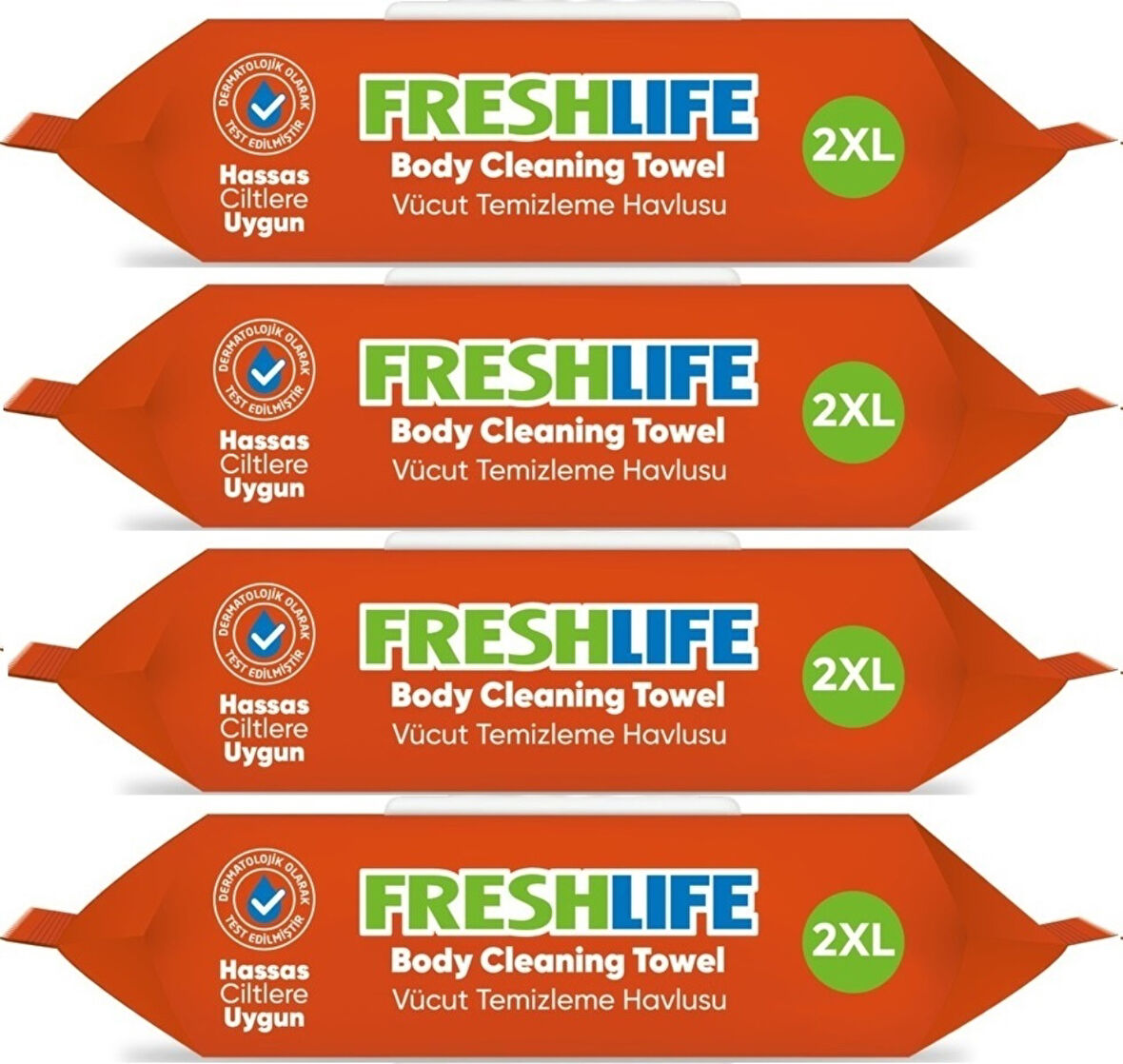 Freshlife Hasta Vücut Temizleme Islak Mendil Havlu 50 Yaprak XL (4 Lü Set)