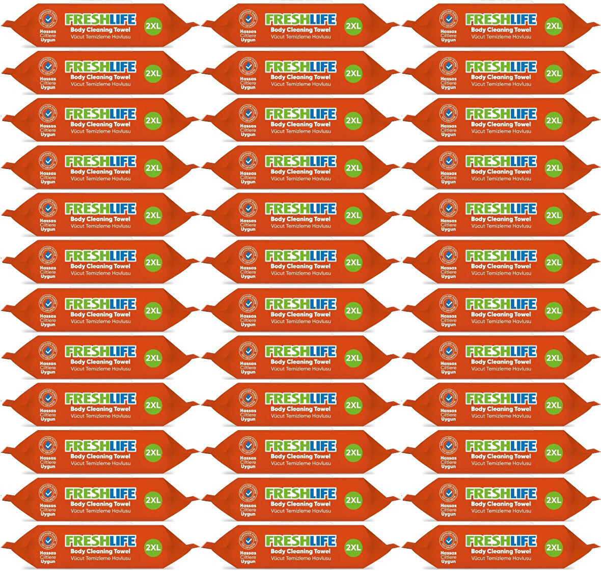Freshlife Hasta Vücut Temizleme Islak Mendil Havlu 50 Yaprak XL (36 Lı Set)
