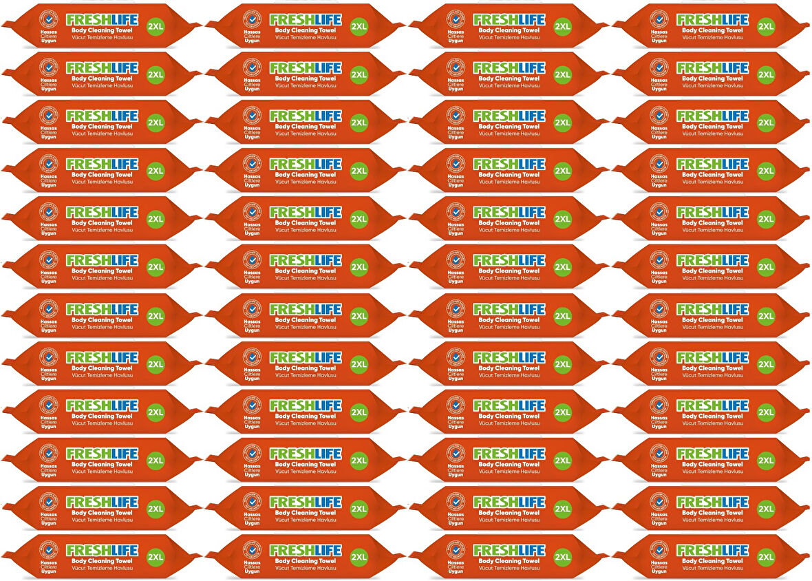 Freshlife Hasta Vücut Temizleme Islak Mendil Havlu 50 Yaprak XL (48 Li Set)