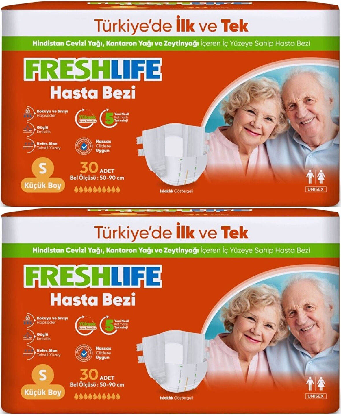 FreshLife Yetişkin Hasta Bezi Bel Bantlı S - Küçük - Small 60 Adet (2PK*30)