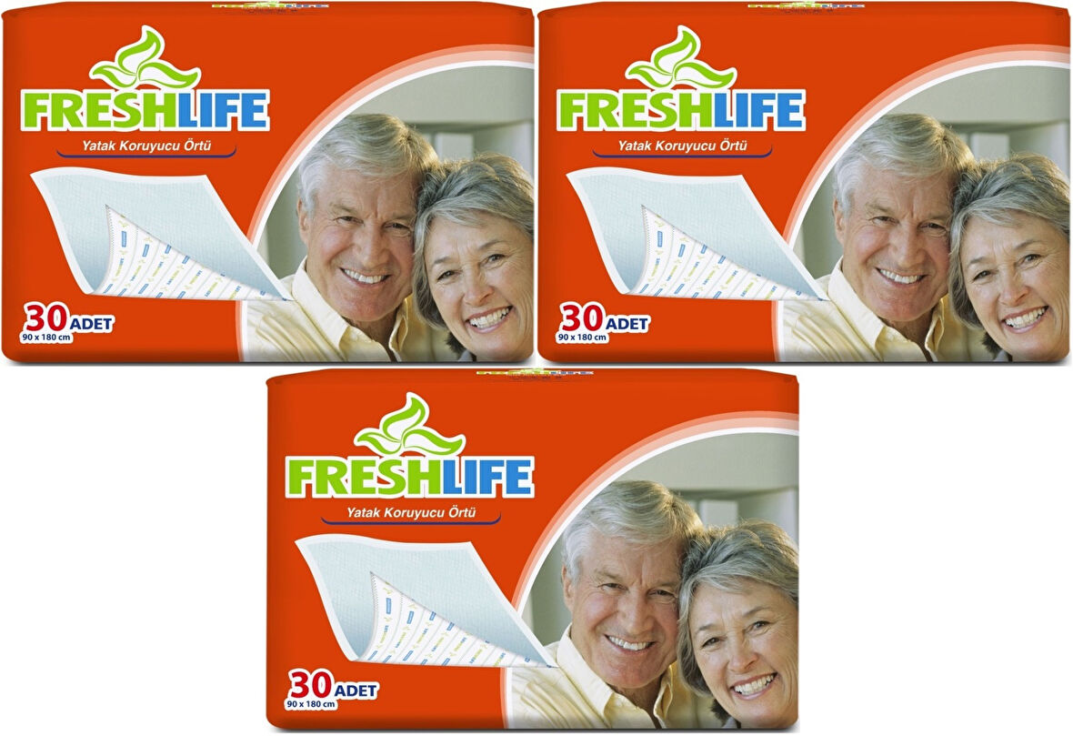 FreshLife Hasta Yatak Koruyucu 90*180CM 90 Adet (3PK*30)