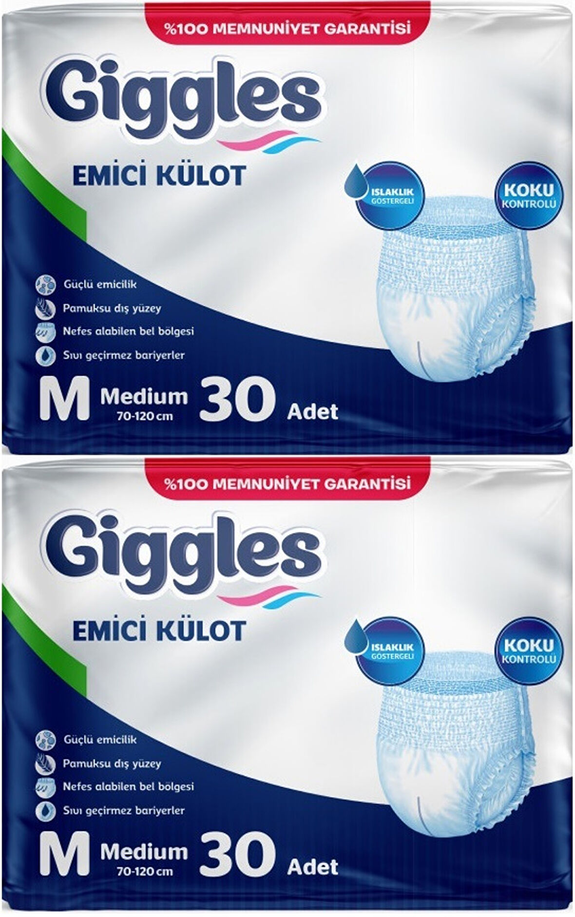 Giggles Hasta Bezi Yetişkin Emici Külot M-Orta 60 Adet (2Pk*30)