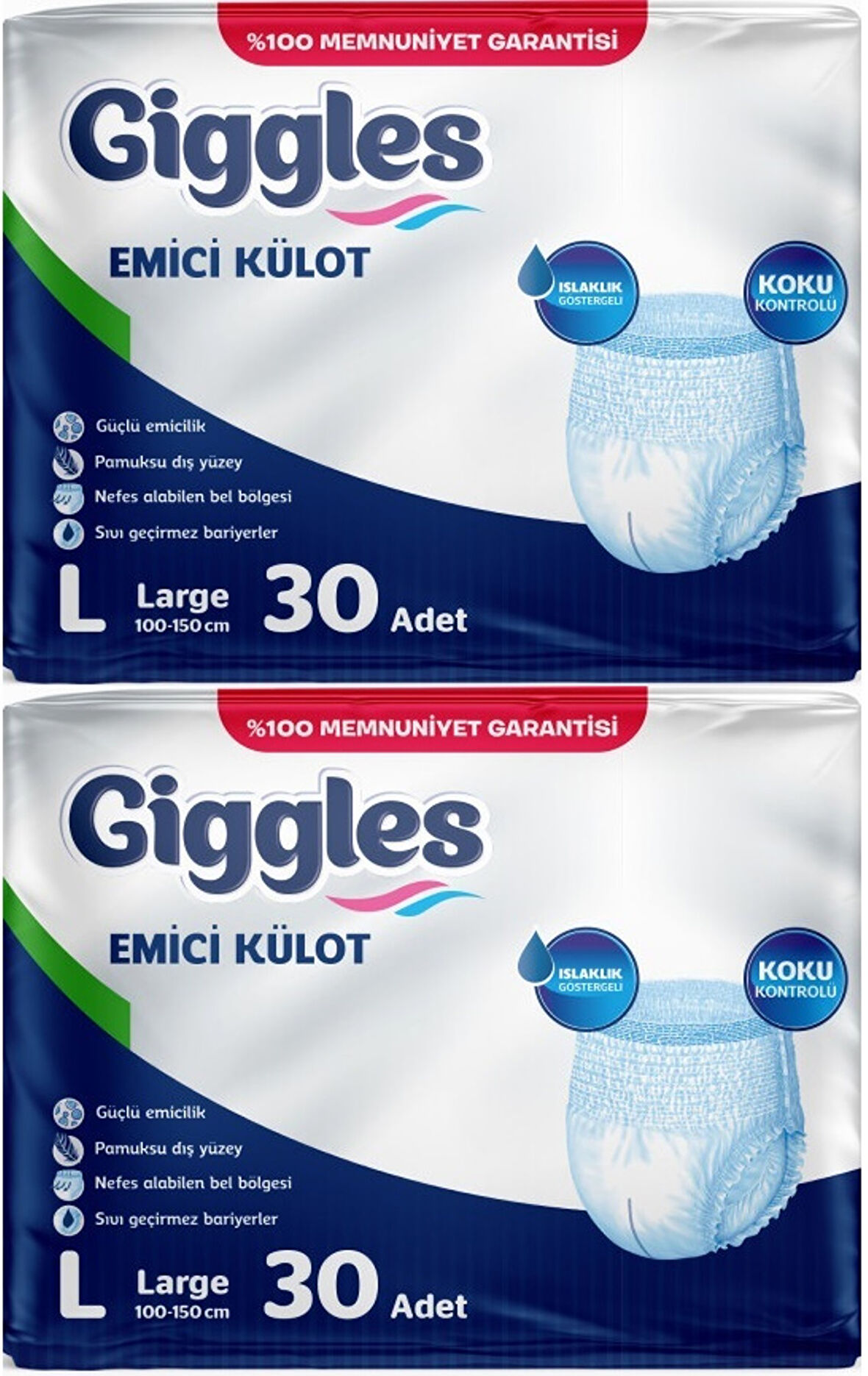 Giggles Hasta Bezi Yetişkin Emici Külot L-Büyük 60 Adet (2Pk*30)