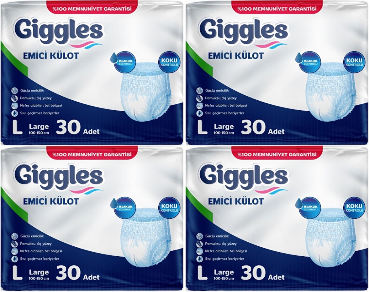 Giggles Hasta Bezi Yetişkin Emici Külot L-Büyük 120 Adet (4Pk*30)