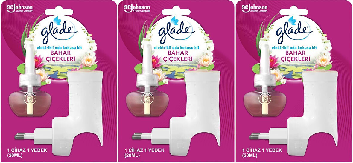 Glade Elektrikli Oda Kokusu Kit Bahar Çiçekleri (3 Lü Set)