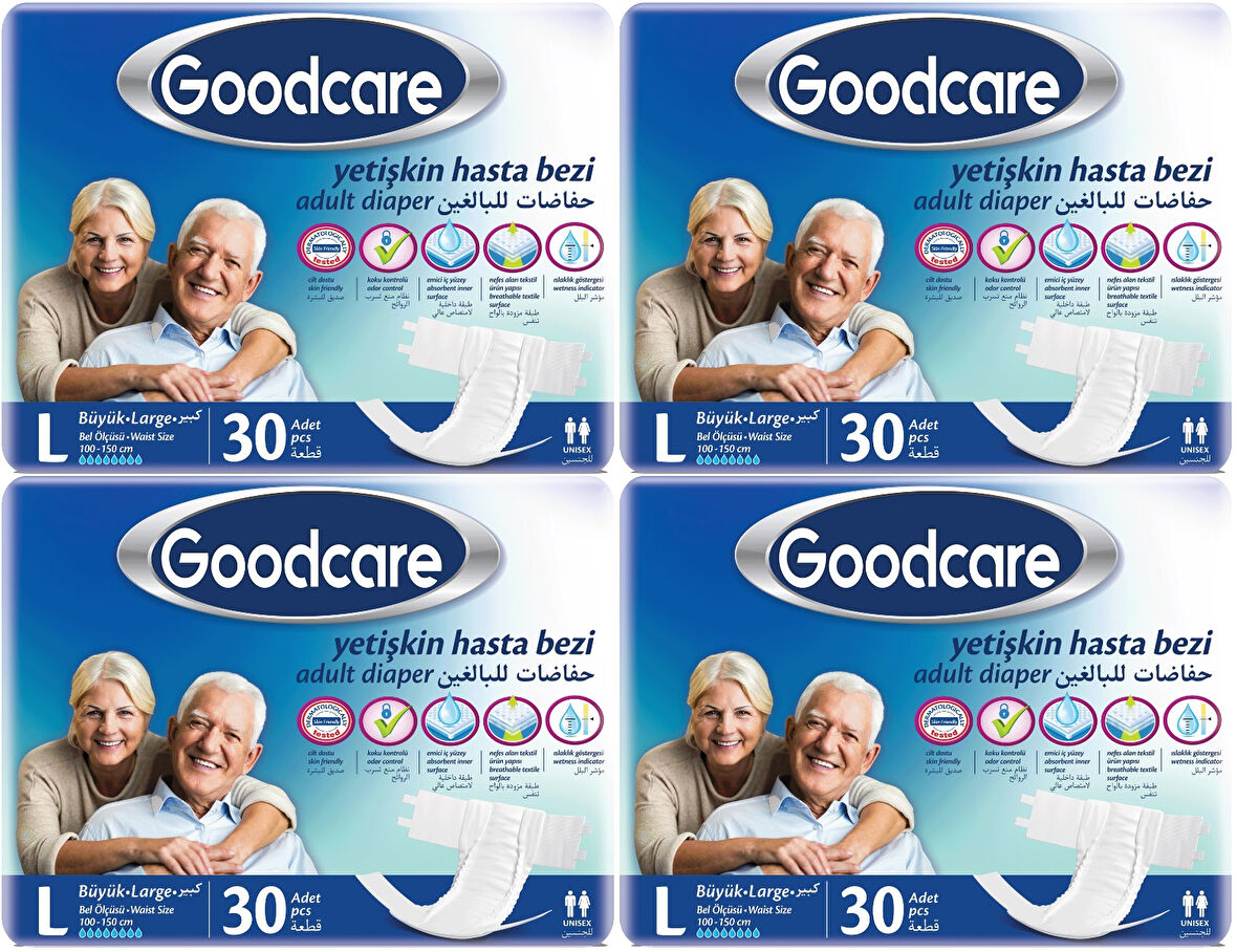 Goodcare Hasta Bezi Yetişkin Bel Bantlı Tekstil Yüzey L Large - Büyük 120 Adet (4PK*30)