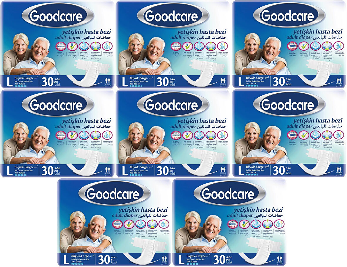 Goodcare Hasta Bezi Yetişkin Bel Bantlı Tekstil Yüzey L Large - Büyük 240 Adet (8PK*30)