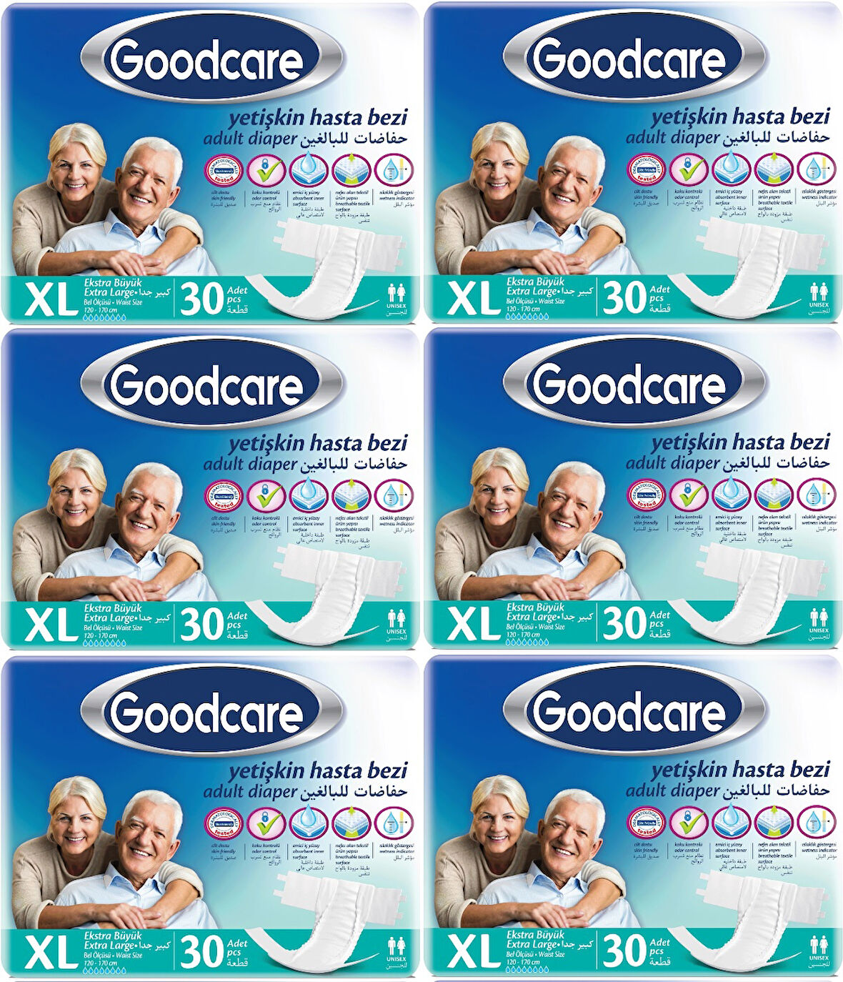 Goodcare Hasta Bezi Yetişkin Bel Bantlı Tekstil Yüzey XL Extra Large- Ekstra Büyük 180 Adet (6PK*30)