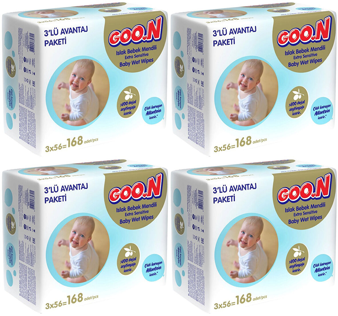 Goon Islak Havlu Mendil 56 Yaprak Sensitive Hassas Cilt 12 Li Set (4PK*3) 672 Yaprak