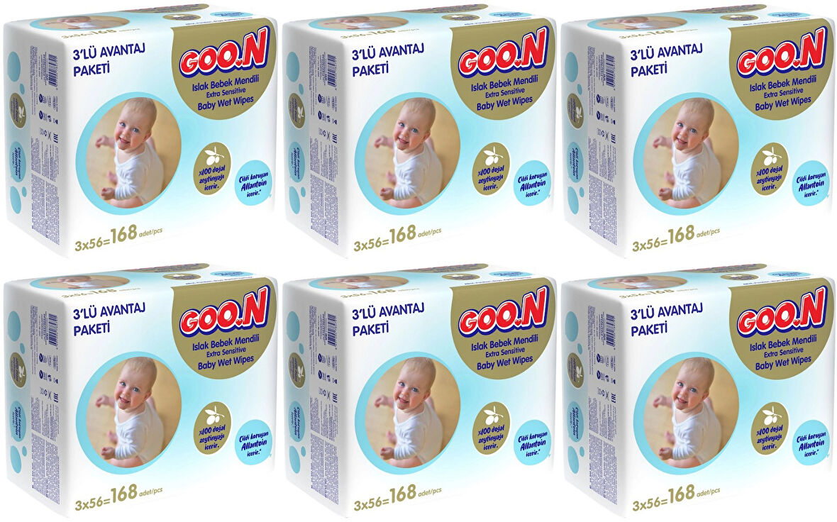 Goon Islak Havlu Mendil 56 Yaprak Sensitive Hassas Cilt 18 Li Set (6PK*3) 1008 Yaprak