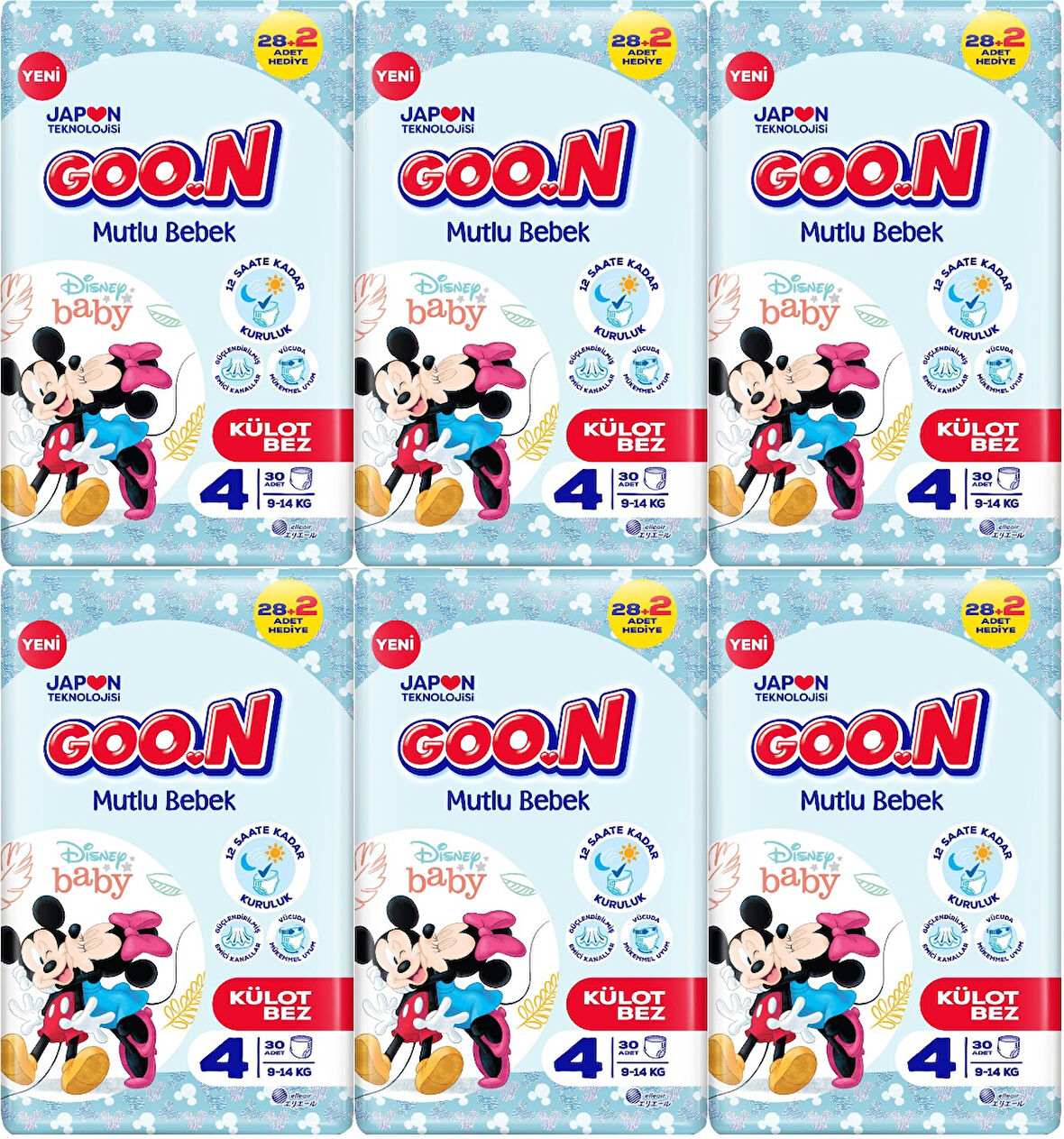Goon Mutlu Bebek Külot Bebek Bezi Beden:4 (9-14KG) Maxi 180 Adet Jumbo Ekstra Pk