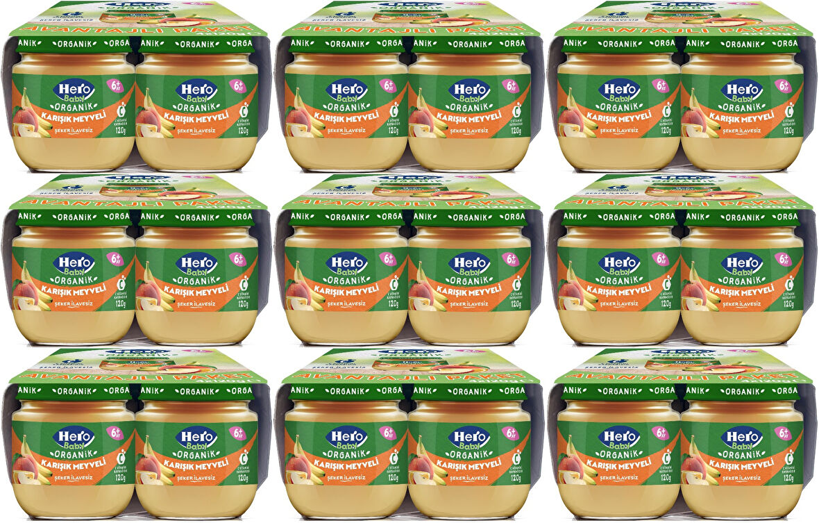 Hero Baby Kavanoz Maması 120GR Avantaj Pk (36 Lı Set) Karışık Meyveli (9PK*4)