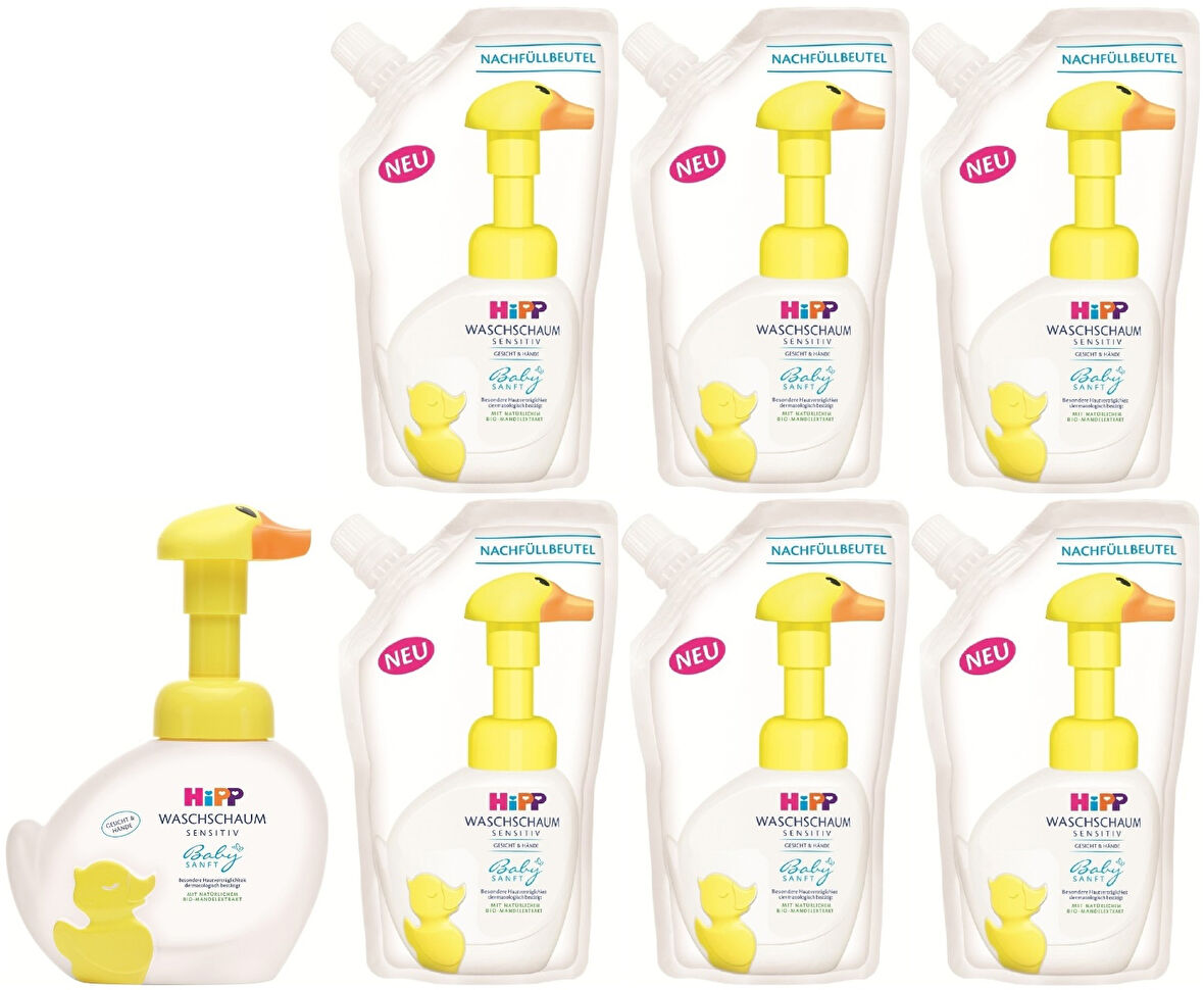 Hipp Babysanft Bebek/Çoçuk El Yıkama Köpüğü 250ML (1 Pompalı+6 Yedek) Avantaj Paket
