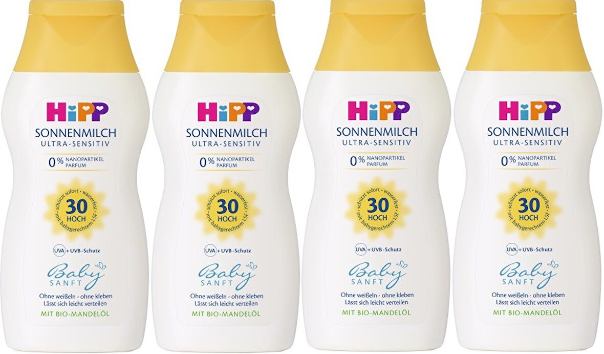 Hipp Babysanft Bebek Güneş Sütü 200Ml (30 Faktör) (4 Lü Set)