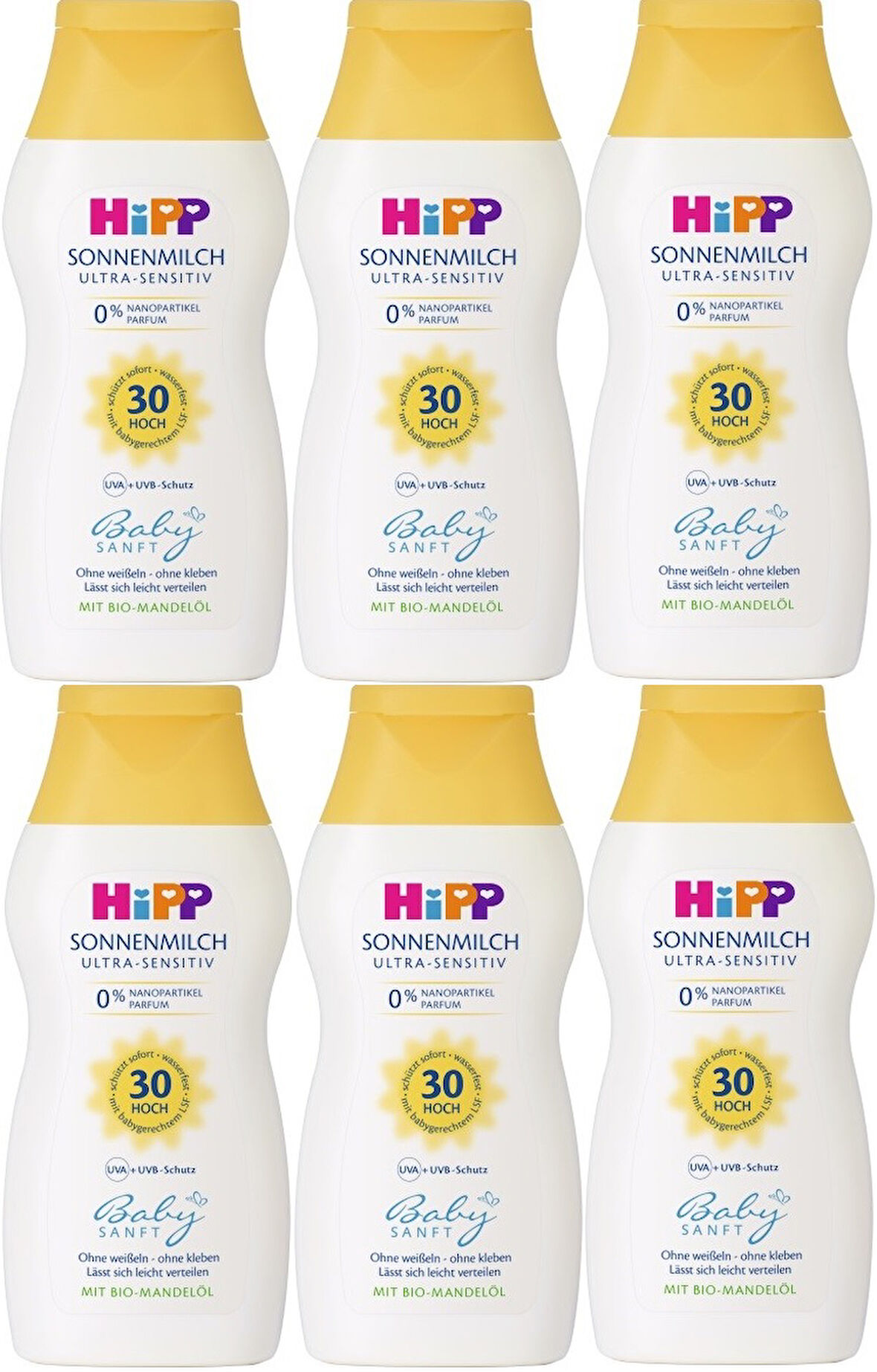 Hipp Babysanft Bebek Güneş Sütü 200Ml (30 Faktör) (6 Lı Set)