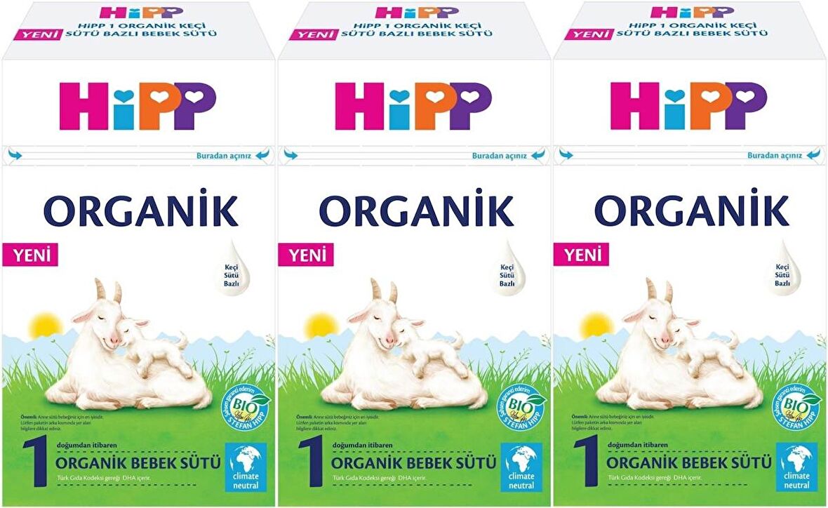 Hipp Organik Keçi Sütü Bazlı Devam Sütü 400GR No:1 (0-6 Ay) (3 Lü Set)