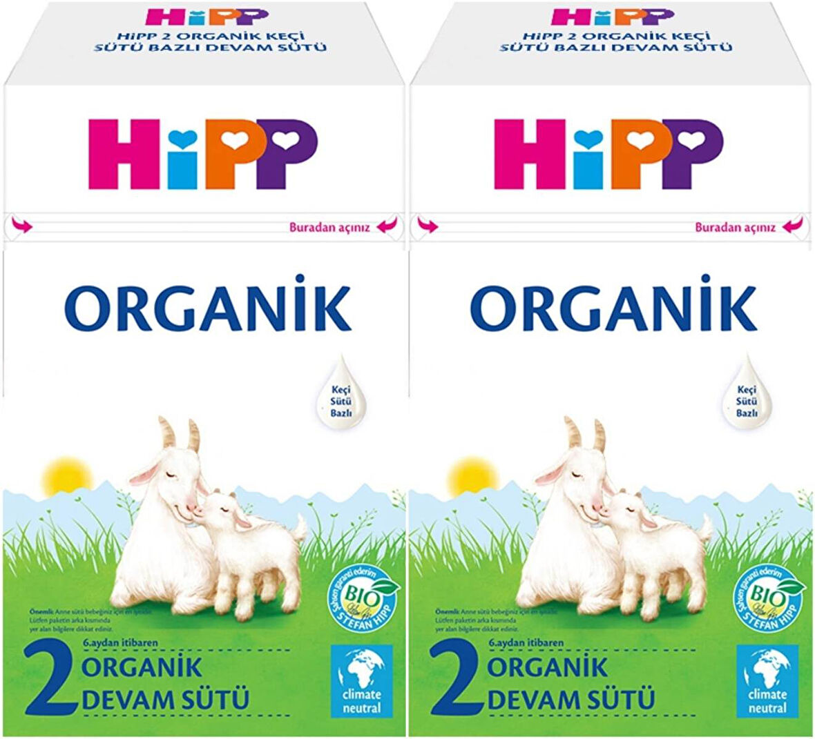 Hipp Organik Keçi Sütü Bazlı Devam Sütü 400GR No:2 (6.Aydan İtibaren) (2 Li Set)