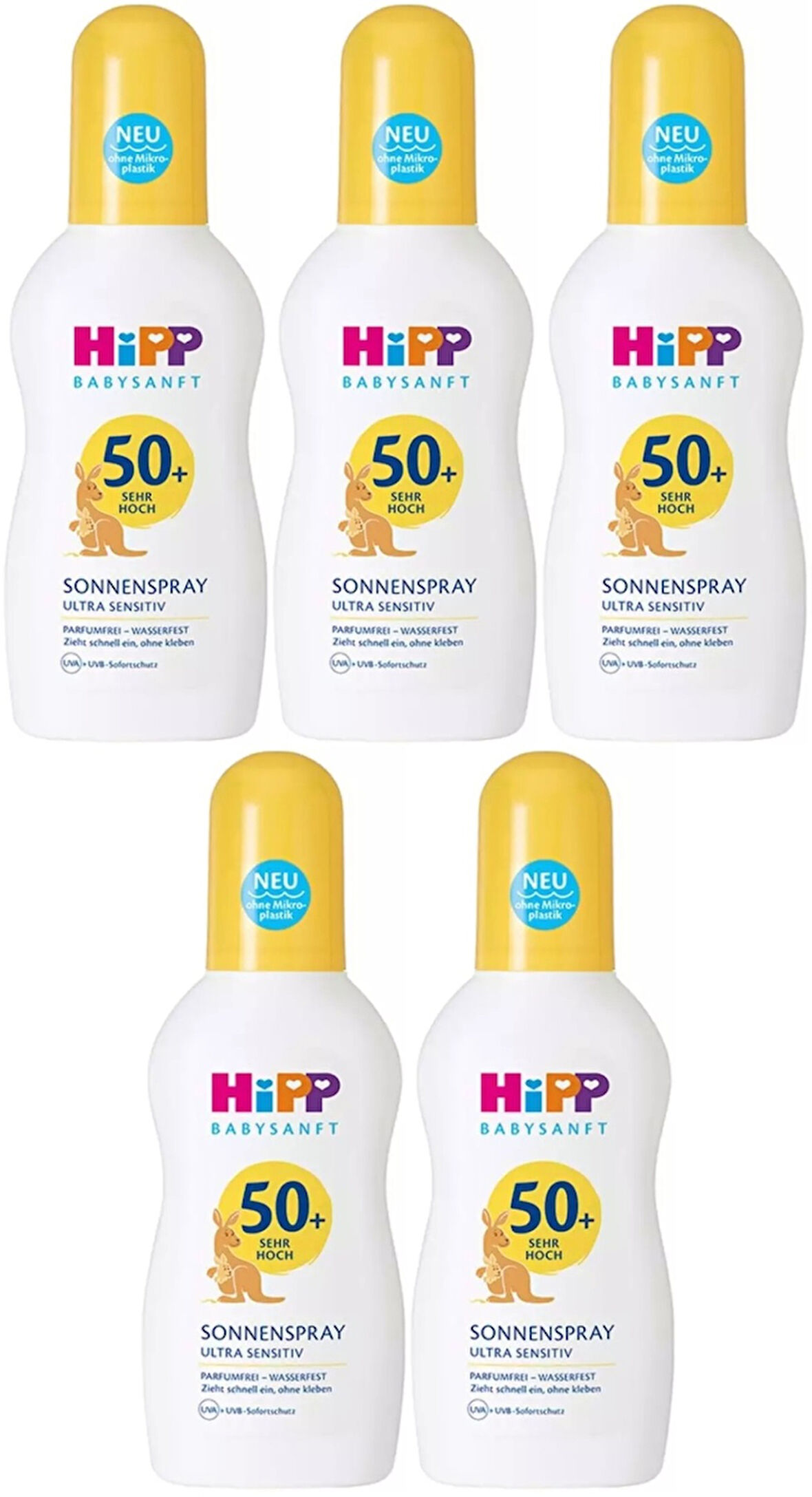 Hipp Babysanft Sprey Güneş Kremi Sonnenspray 50+ Faktör Ultra Sensıtıv 150ML Sprey (5 Li Set)