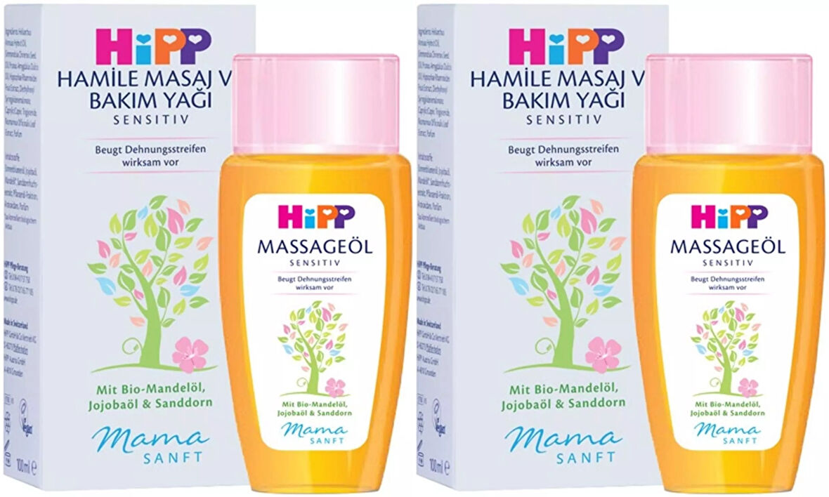Hipp Mamasanft Hamile Masaj ve Bakım Yağı Sensıtıv 100ML (2 Li Set)